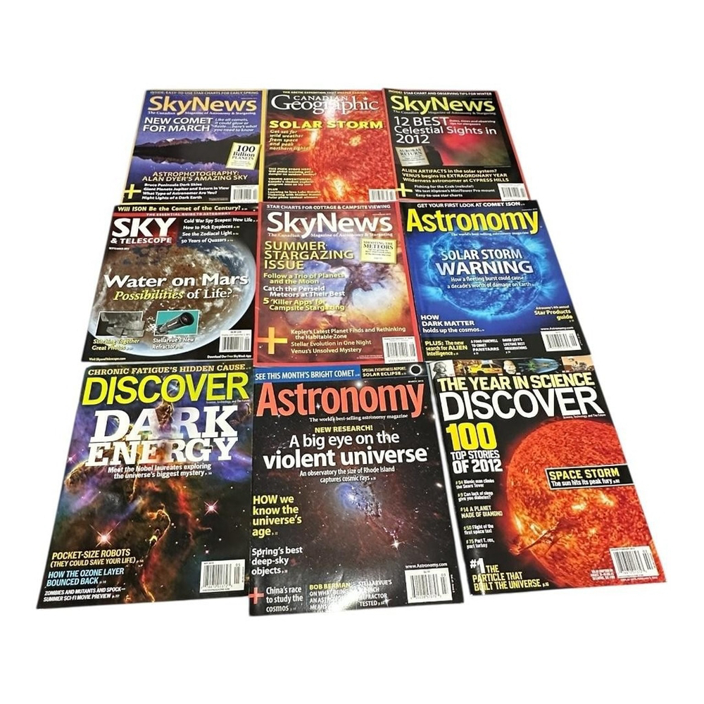 Astronomy Discover SkyNews Magazine Lot 9 2013 Color Softcover Science Space